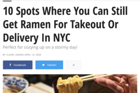 10 Spots Where You Can Still Get Ramen For Takeout Or Delivery In NYC